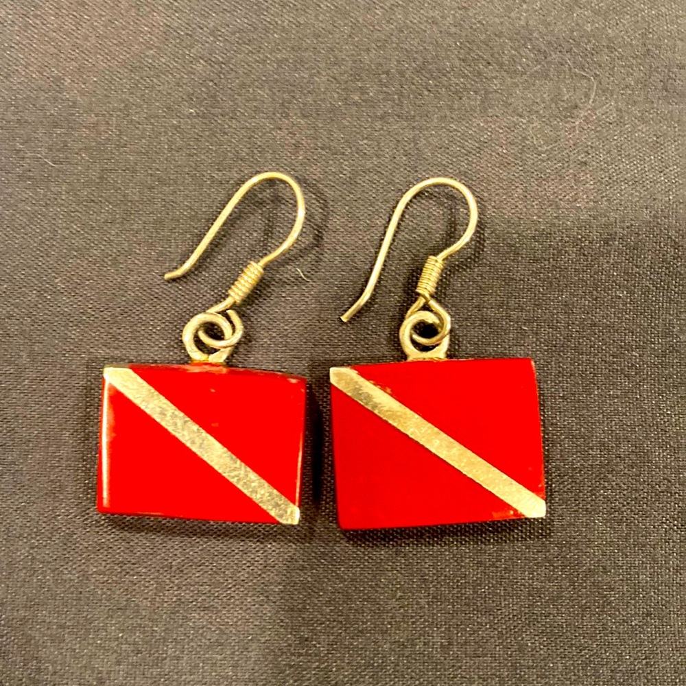 Sterling Scuba Diving Earrings